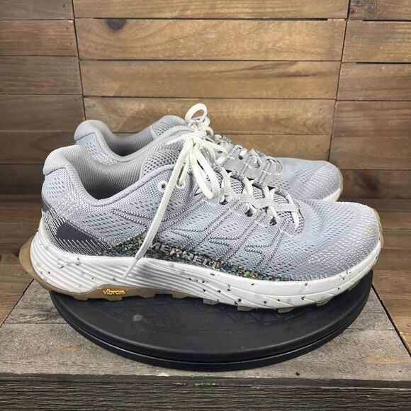 Merrell Women Size 9.5 Moab Flight Eco Highrise Gray Lace Up Shoes NO INSOLES - Picture 1 of 11